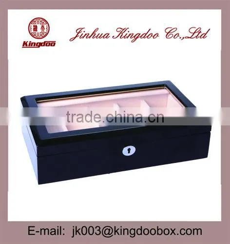 Jinhua Supplier Rectangular Wooden Handmade PU Leather Sunglasses Box With Window photo-3