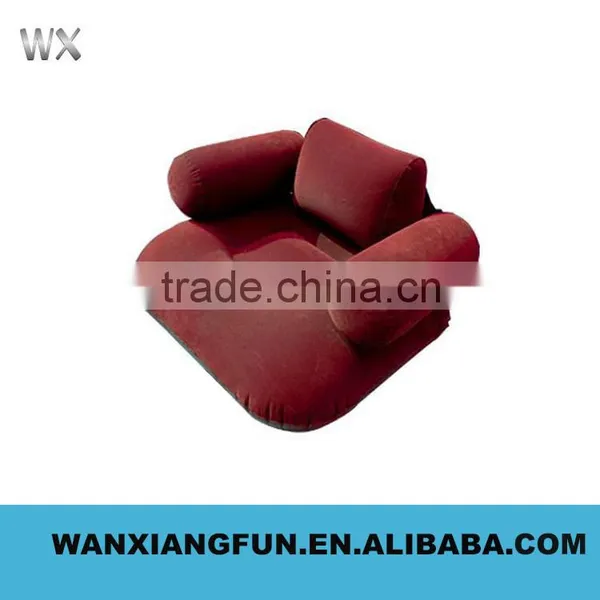 Flocked PVC Inflatable Sofa, China Inflatable Air Sofa Chair, Foot Rest Inflatable Sofa Chair With Pillowair Sofa With Foot photo-6