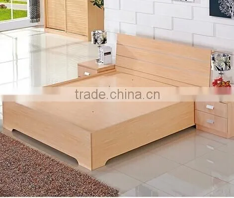 Modern Hot Sale Plywood Double Bed With Storage Plywood