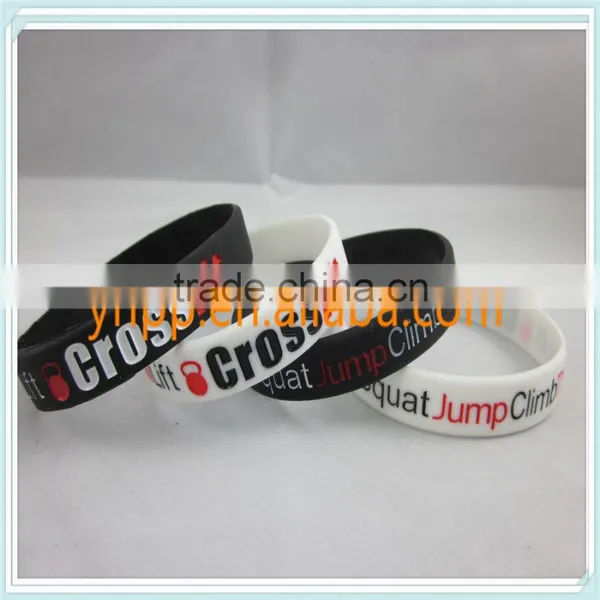 Custom Design Crossfit Silicone Wristband Ink-filled Colour Bracelet Quality Choice photo-3