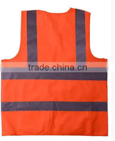 EN471 Adult Security Protection Orange Yellow Reflective Strips Safety Warning Vest Jacket Clothing photo-3