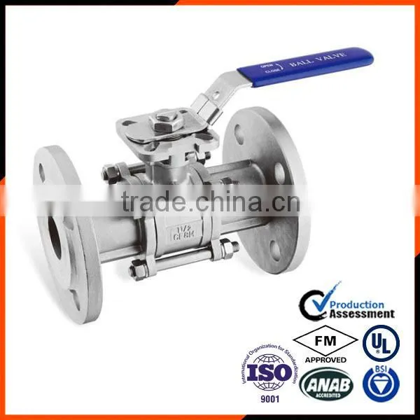 3PC DIN Flanged Ball Valve In DN40 In Blow-out Proof Stem photo-3