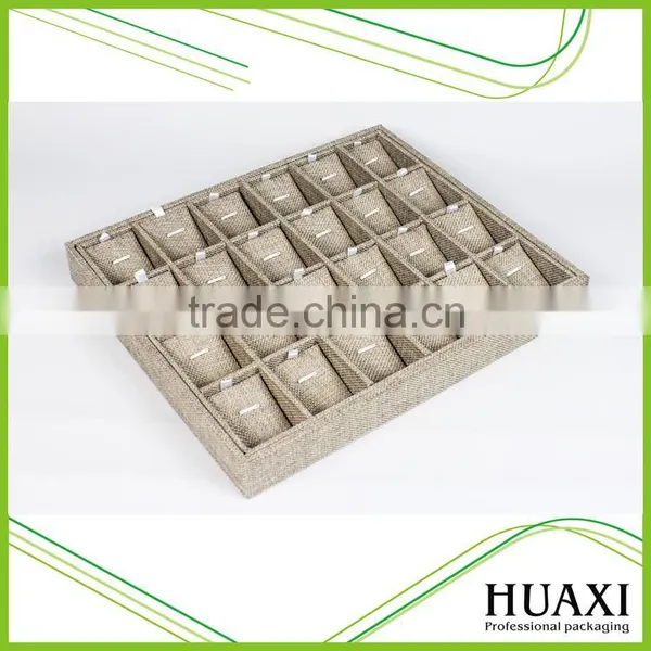 24 Slot Linen Jewelry Dispay Trays for Necklace and Pendant photo-2
