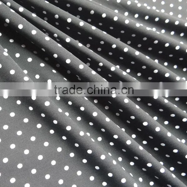 Black Fabric With White Dot Swimwear Fabric Stock photo-3