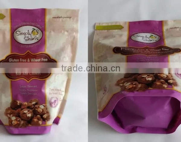 FDA Grade Cookies Stand Up Packaging Bag