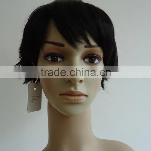 Cheap Fashion Synthetic Hair Short Wig Black Color photo-2