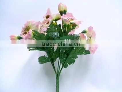 Cheap Artificial Silk Flowers for Dollar Store H24cm 5 Stems Pink Pansy photo-3