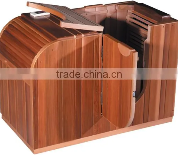 Computer Control Panel Feature Mini Half Body Sauna Room in Red Cedar photo-2