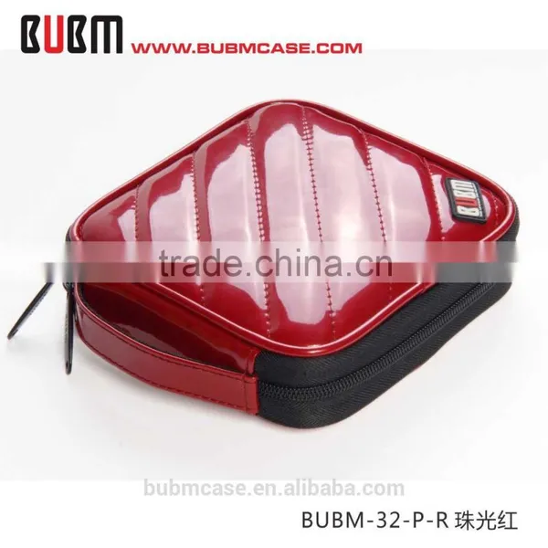 Red BUBM 32 Capacity PU Leather Cover CD Case CD Box DVD Case CD-ROM Holder Car Disc Case photo-2