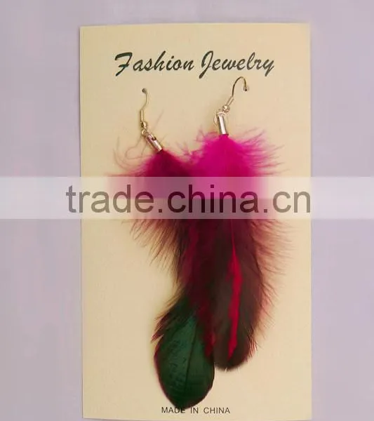 The Non-toxic Material Fancy Custom Design Feather Eardrop photo-3