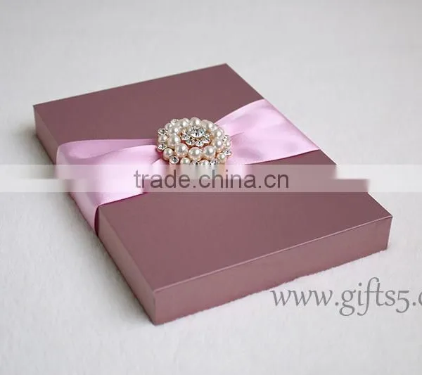 Unique White Custom Wedding Invitation Card Box photo-2