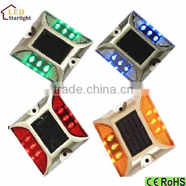 Solar Powered Traffic Road Warning Markers Light With Super Brightness Light