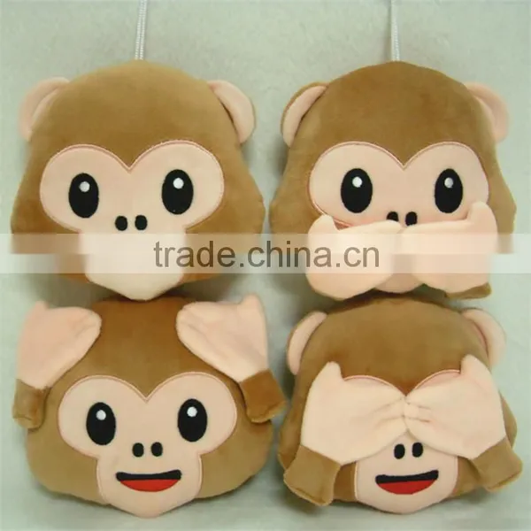 6" Emoji Monkey Plush Toy Monkey Hanging Toys Plush Animal Key Chain