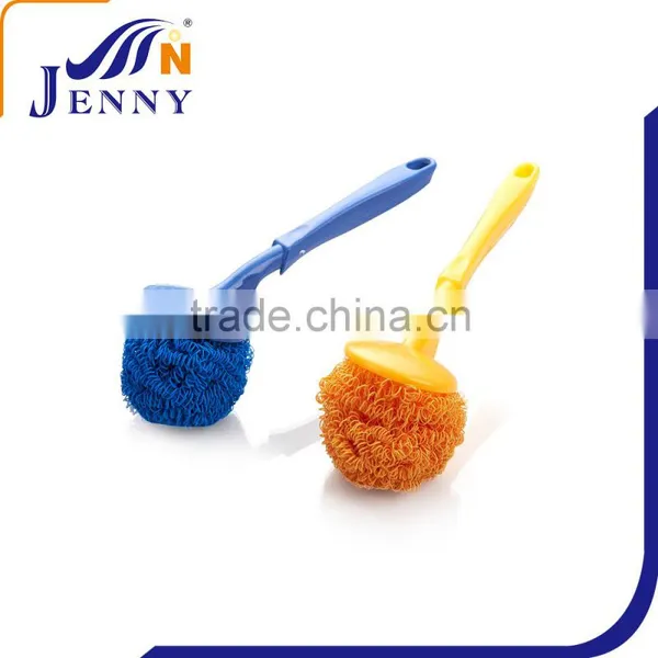Long Handle Household Cleaning Item Polyester Scourer