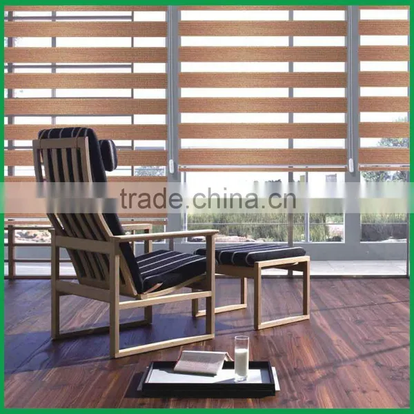 Motorized Folded Zebra Home Interior Window Blinds Day Night Roller Blinds photo-3