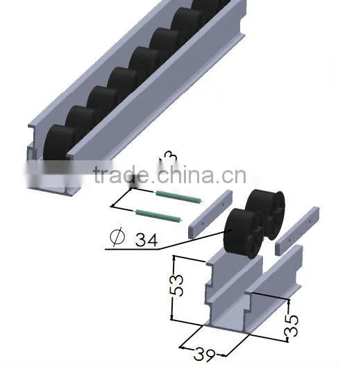 JY-2045E|Aluminium Roller Track | Industrial Derma Roller Plastic Wheel | Hard Plastic Sliding Rail photo-3