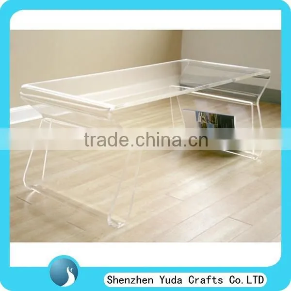 U Pedestal Sofa Table Lucite Occasional Table Bending Clear Acrylic Console Table photo-4