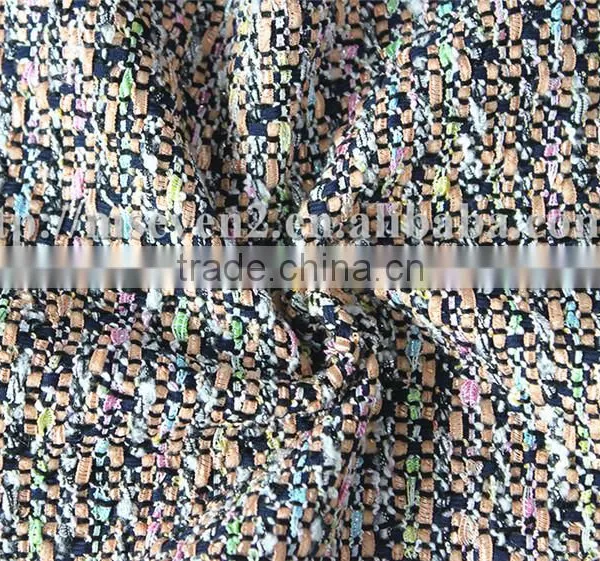 Houndstooth Polyester Viscose Wool Fabric, 100% Wool Tweed Fabric for Formal Wear photo-3