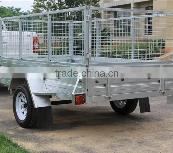 2016 Top 1 Hot Sale !!!!7x4ft Hot Dipped Galvanized Aluminium Ramp Caged Box Trailer photo-5