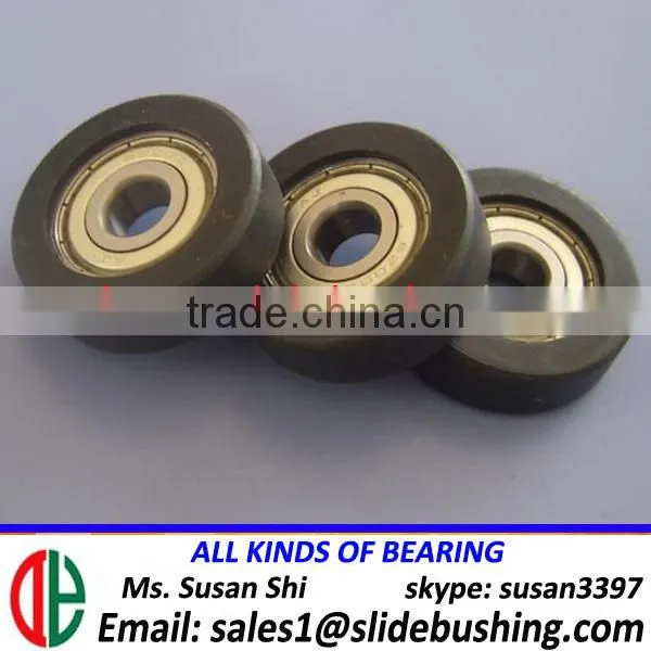 Curtain Window Sliding Door Plain Bearing 625 Wrapped Polyurethane PU Rubber Ball Bearing U V Groove Ring Plastic Coated Bearing photo-4
