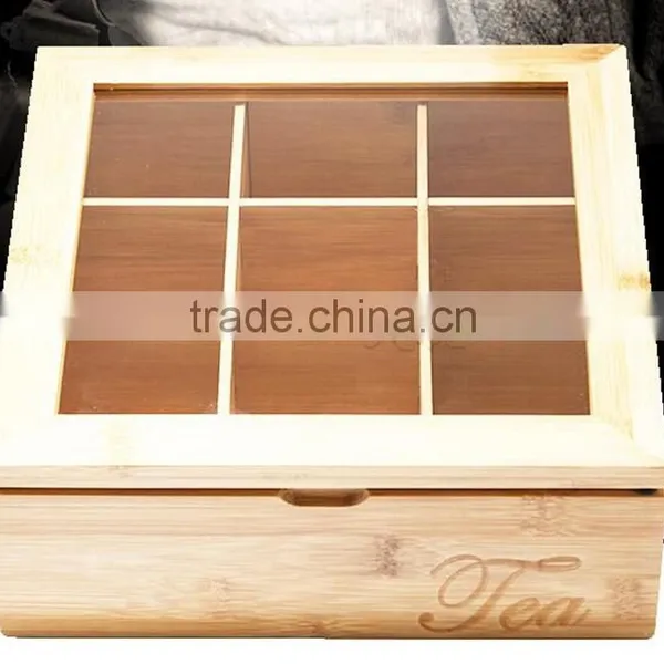 China Factory Custom Storage Bamboo Wooden Tea Box photo-6