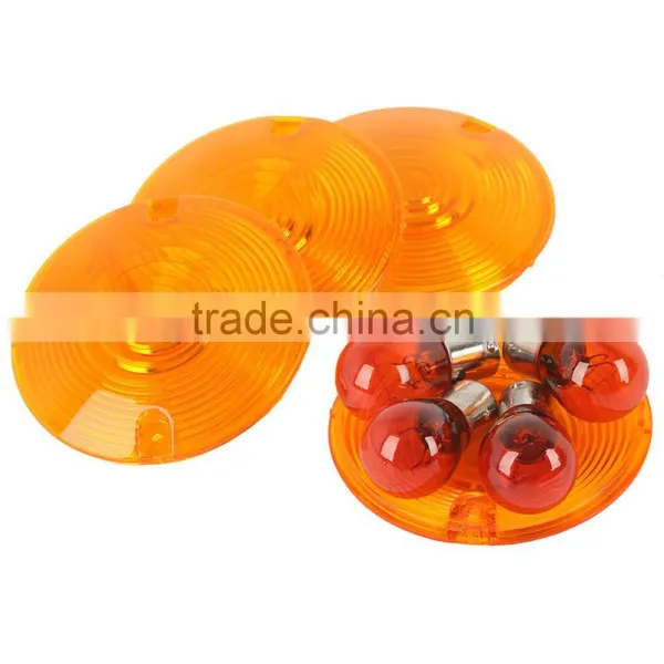Orange ABS Turn Signal Lens Bulbs For Touring FLT FLHR FLSTC FXRD FXRT photo-2