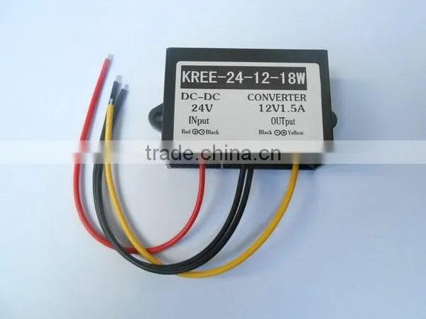 24V Turn 12V1.5A 24V Car Power Converter Turn Down 12V 24V 12V Step-down DC-DC Transformer photo-3
