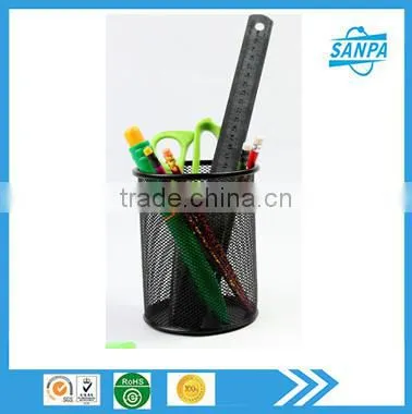Elegant Metal Mesh Round Pen Holder