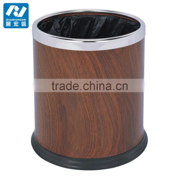 Office Waste Paper Bin Metal Trash Bin Hotel Indoor Dustbin Chatroom photo-2