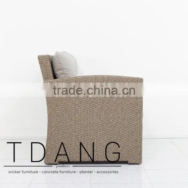 Belvedere Right Hand Wicker Bench - Vietnam Poly Rattan - Outdoor Wicker Furniture photo-4