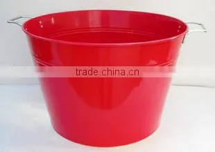 Tin Ice Bucket in Red Color photo-4