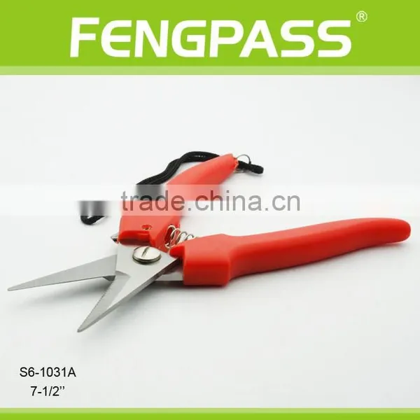 S6-1031A 7-1/2'' Plastic Handle and Stainless Steel 100% Safe Pruning Shear Garden Scissors photo-3