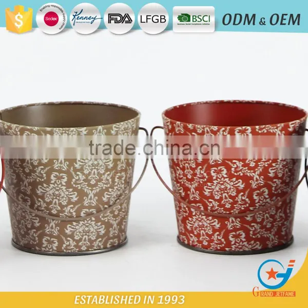 Garden Pot Iron and Zinc Powder Coated Metal Bucket for Flowers Bucket Metal Plants photo-3