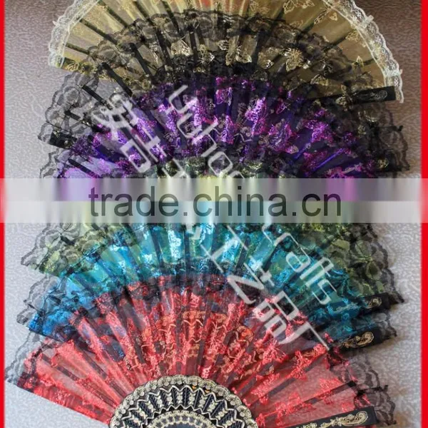 Beautiful and Colorful Plastic Lace Fan photo-6