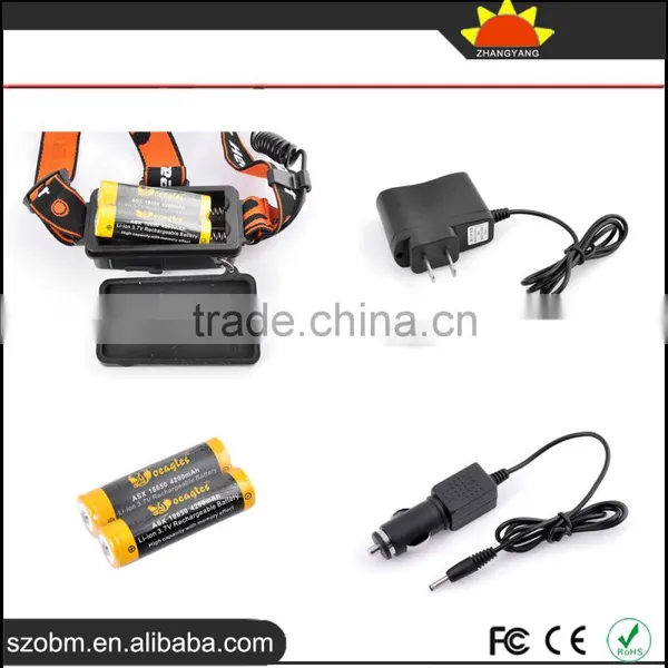 Wholesale High Quality XQ50 T6 LED 2000Lm Waterproof Rechargeable LED Headlamp With 18650 Battery ,charger photo-5