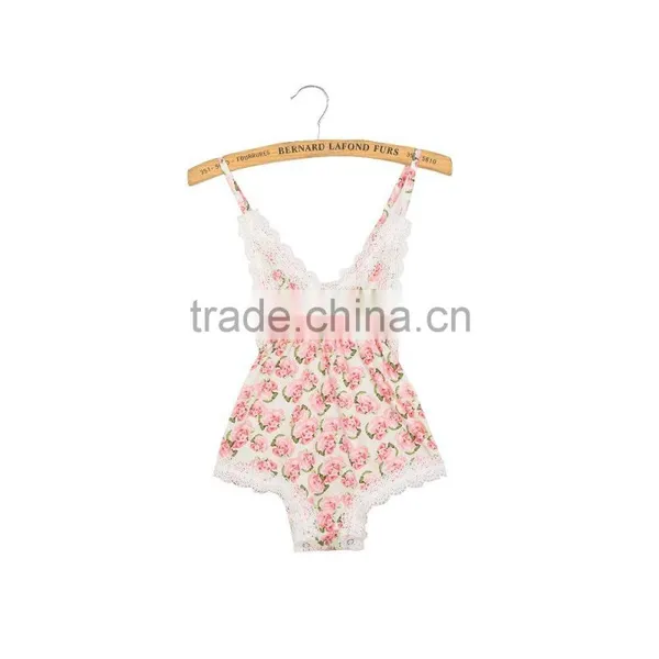 2017 Boutique Baby Clothing Rompers Baby Girl Lace Rompers Fashion Infant and Toddlers Floral Rompers photo-5