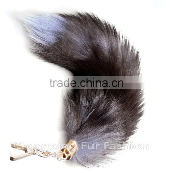 CX-R-17 Fashion Cute Fox Fur Tail Keychain Bags/car Key Chains Accessories photo-3