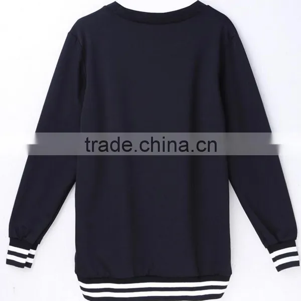 Custom Print Christmas Sweatshirt Ribbed Neak Black Oversized Sweater 100 Cotton Crew Neck Sweat Shirt photo-2
