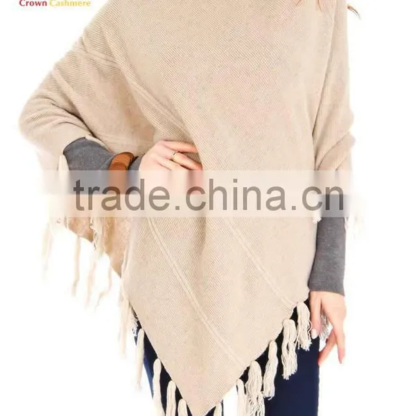 New Fashion Pashmina Wrap Fringed Ponchos Cashmere Poncho photo-4
