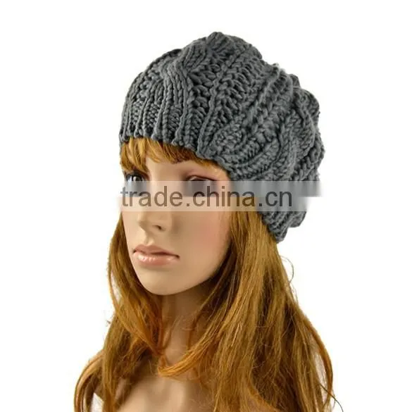Winter Women Beret Braided Baggy Beanie Youth Winter Hat SV000232 photo-3