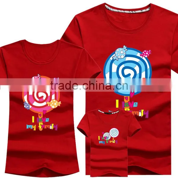Wholesale Printing Bule Family Matching T-Shirt photo-5