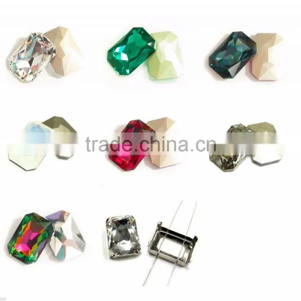 4627 Octagon Crystal Siam Color Stones Beads For Saree Blouse Accessorries Fancy Stone photo-2