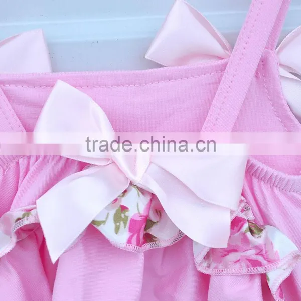 2016 Wholesale Girls Clothes Sleeveless Bow Romper Baby Girls Red Cotton Outfits photo-6