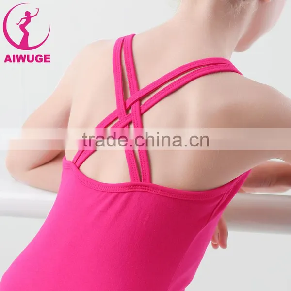 Summer Kids Camisole Leotards Daily Ballet Training Dancewear Plain Pink Leotards photo-4