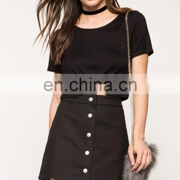 Fashion Women Shirts and Tops Latest Short Sleeve Tied Front Woman Top photo-2