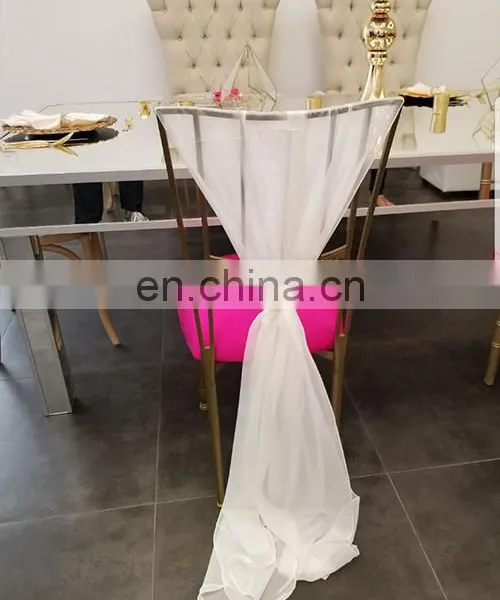 Chiffon Ruffled Wedding Chair Cover Sash With Hood photo-2