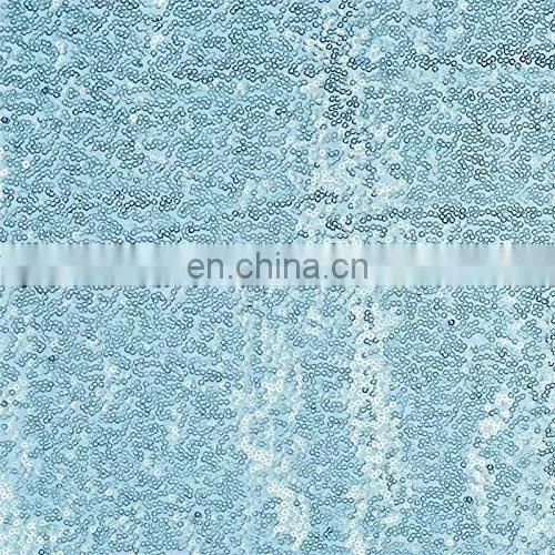 Custom Good Quality Lake Blue Sequin Table Runner For Wedding photo-3