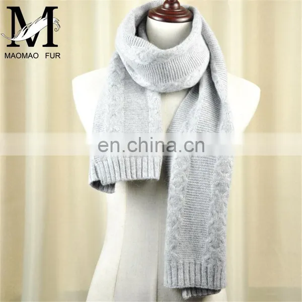 Factory Direct Wool Knitted Scarf Women Fur Pompom Winter Hat And Scarf Set photo-5