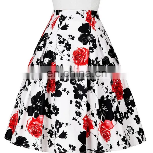 Grace Karin Occident Vintage Retro 50s Floral Pattern Cotton Skirt 9 Patterns CL008925-3 photo-2