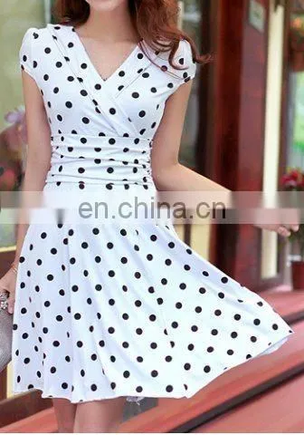 Summer Rockabilly Polka Dot Dress Pinup Polka Dot Wiggle Pencil Dress photo-6